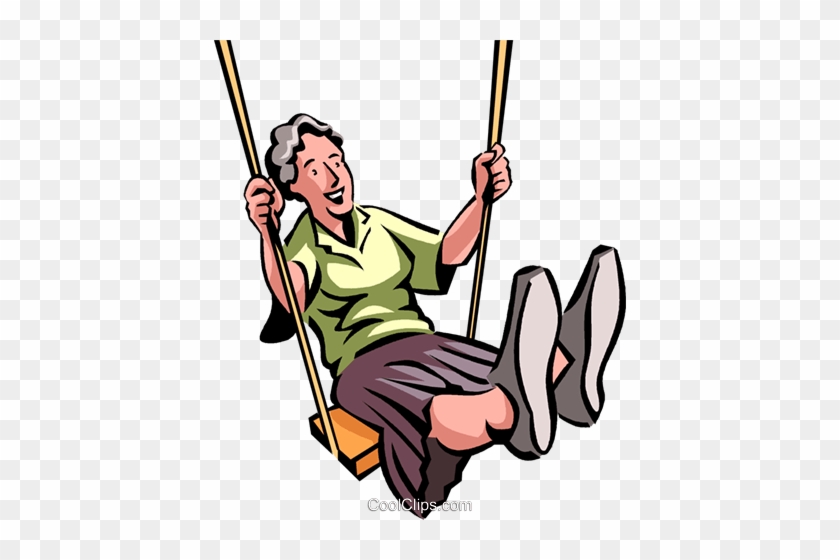 Senior People Clipart - Person On Swing Clipart #1616258