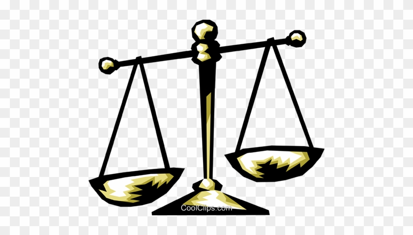 Scales Of Justice Royalty Free Vector Clip Art Illustration - Scales Of Justice #1616877