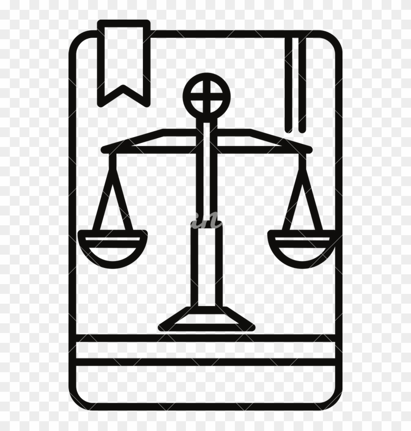Line Art Illustration Of Justice Scale On Oath - Line Art Illustration Of Justice Scale On Oath #1616880