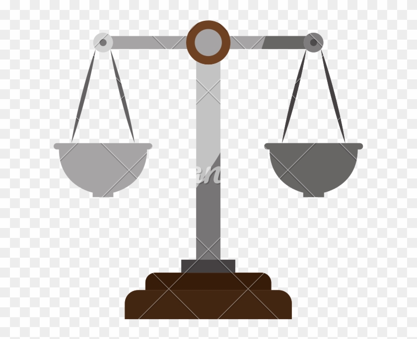 Colorful Silhouette Of Justice Scales Without Contour - Swing #1616888