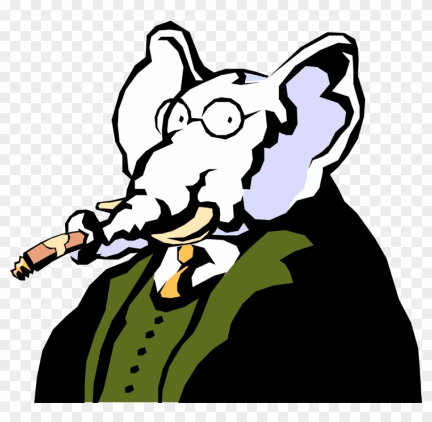 Free Png Download Elephant Smoking A Cigar Png Images - Elephant With A Cigar #1616901