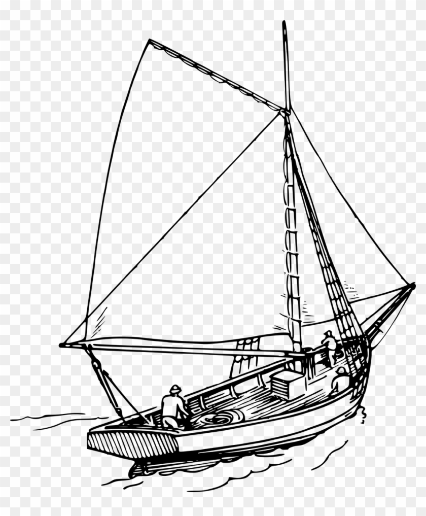 Boat Clipart Ocean - Sailing Boat Png Drawing #1616940