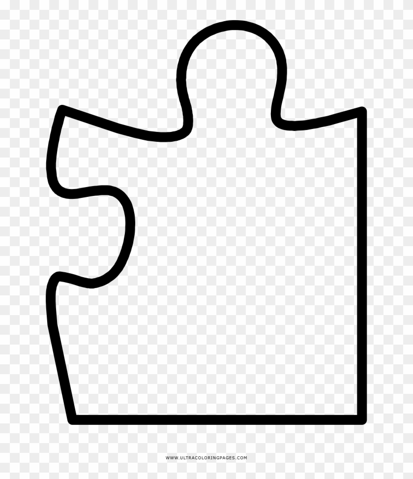 Puzzle Piece Coloring Page - Line Art #1617072