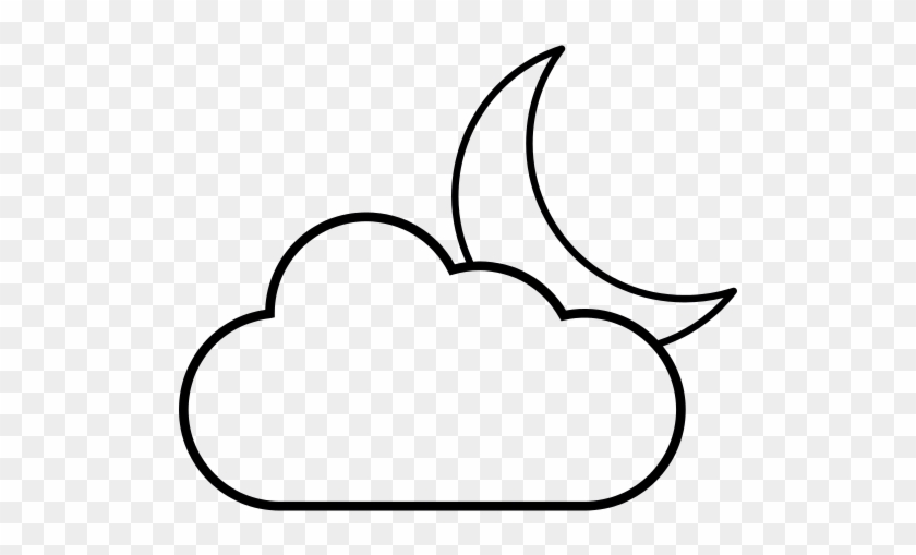 Crescent Moon Png File - Crescent Moon And Clouds Drawing #1617107