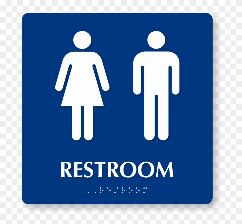 Men And Women Pictogram Braille Unisex Restroom Sign - Bathroom Sign #1617229