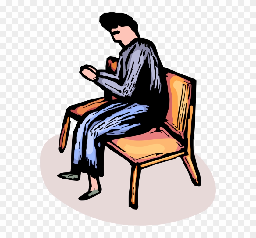 Christian Kneels Praying Vector Image Illustration - Sitting #1617252