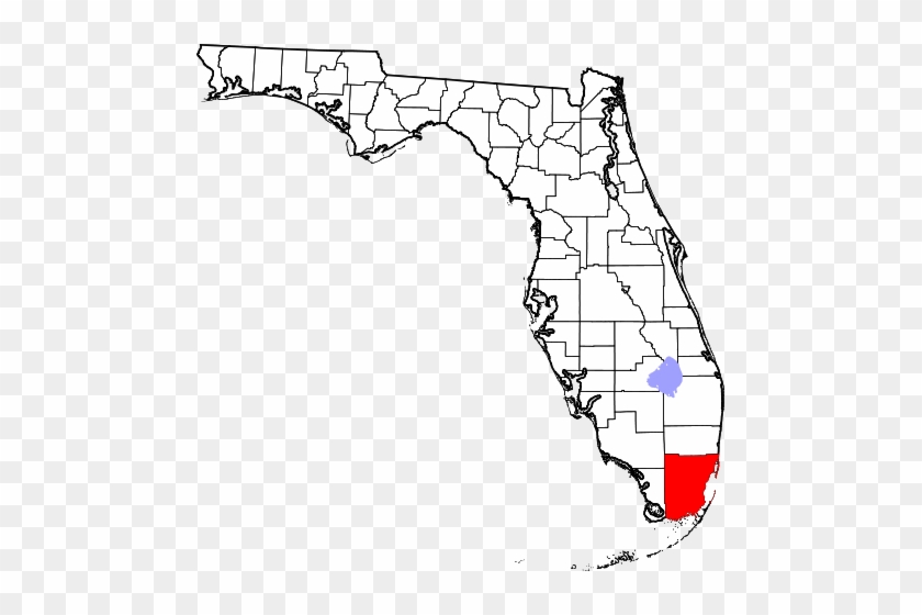 Map Of Florida Highlighting Miami-dade County - Seaside Florida On A Map #1617340