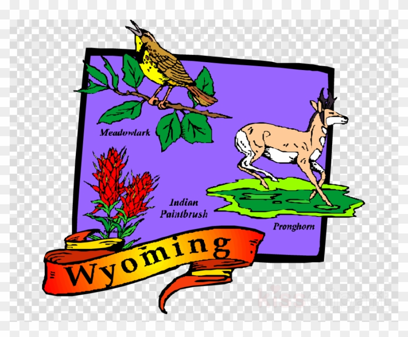 Wyoming Map Postcards Clipart Wyoming Post Cards Clip - Wyoming Symbols #1617452