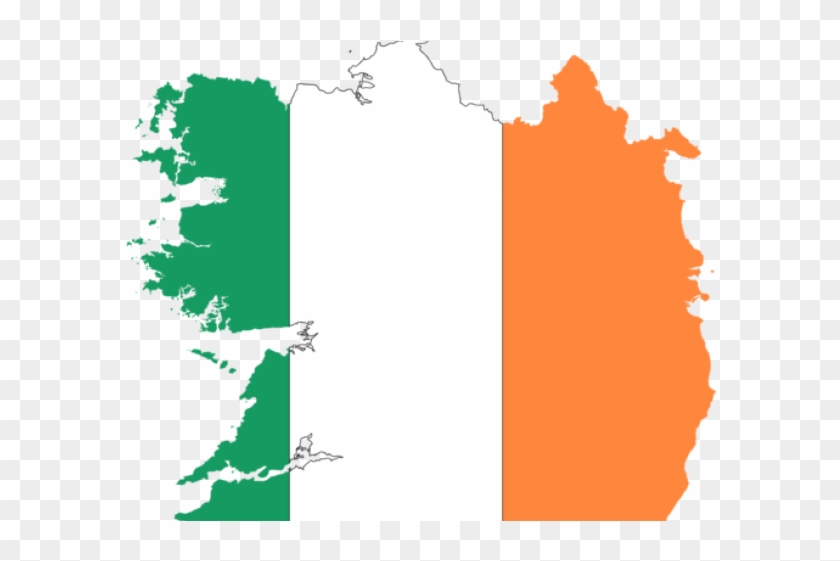 Map Clipart Ireland - Map Of Ireland With Flag #1617457
