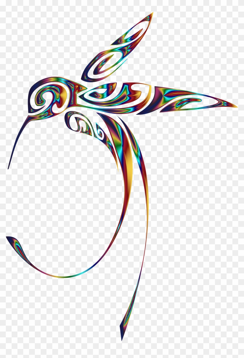 Line Clipart Ornamental - Clip Art Transparent Hummingbird #1617558