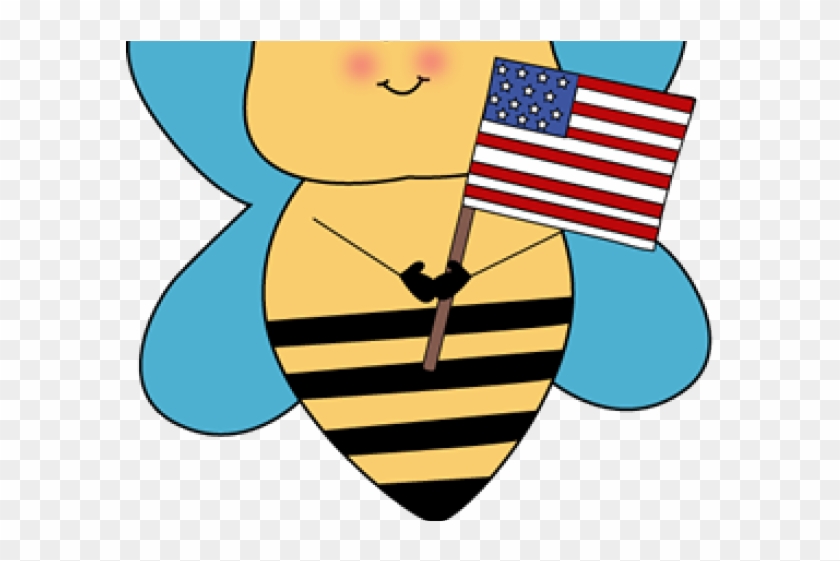 Bee With Flag Cartoon #1617597