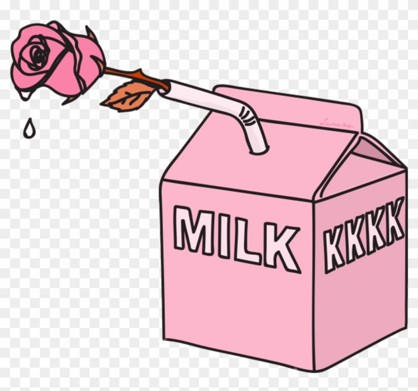 Rose Sticker - Aesthetic Milk Carton #1617949