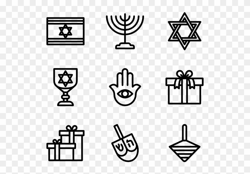 Hanukkah - Saint Patricks Day Black And White Icons #1617952