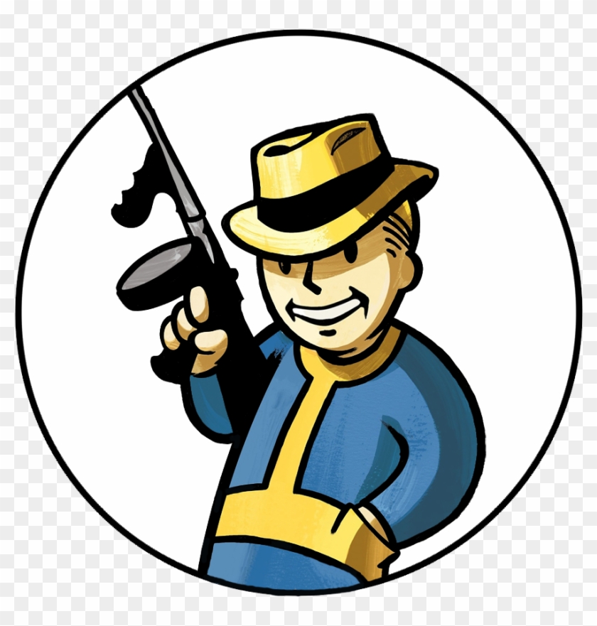 Fallout Retro Pencil And In Color - Fallout Vault Boy Tommy Gun #1618208