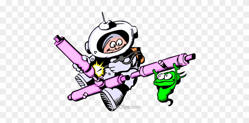 Cartoon Spacemen Royalty Free Vector Clip Art Illustration - Récit De Science Fiction #1618323