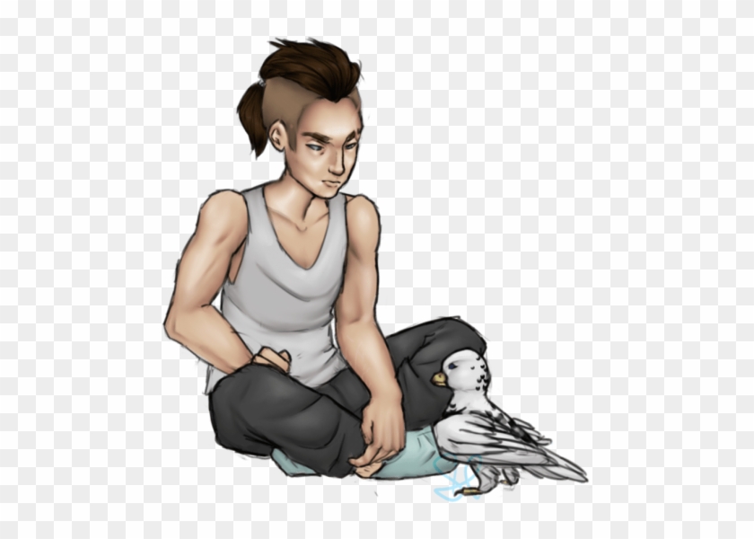 Free Png Download Bird N Man Sad Png Images Background - Sitting #1618324