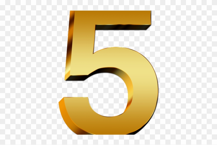 Five Clipart Gold Number - Numero 5 Em Png #1619033