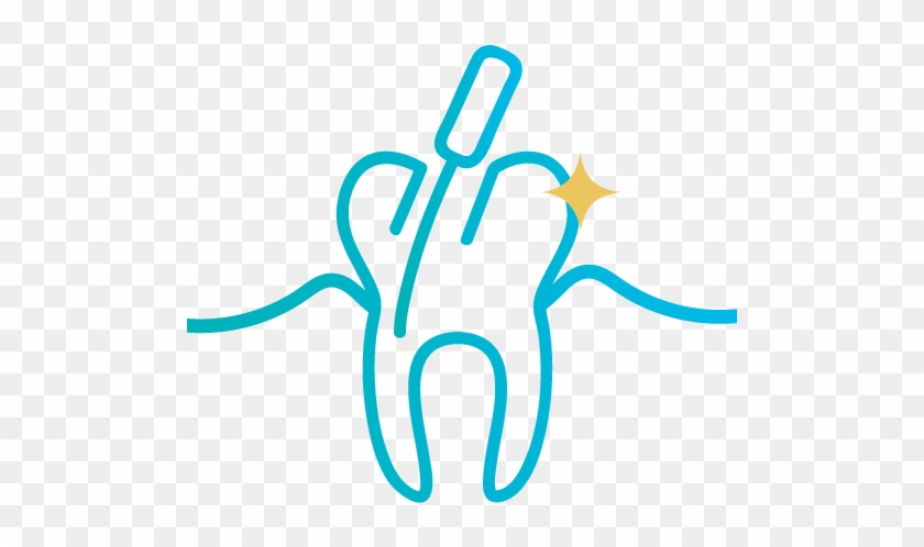 Image Of Tooth Icon With Dental Tool Inserted - Image Of Tooth Icon With Dental Tool Inserted #1619157