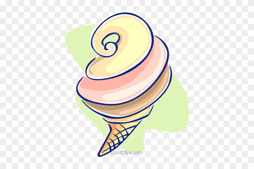 Ice Cream Cone Royalty Free Vector Clip Art Illustration - Ice Cream #1619236