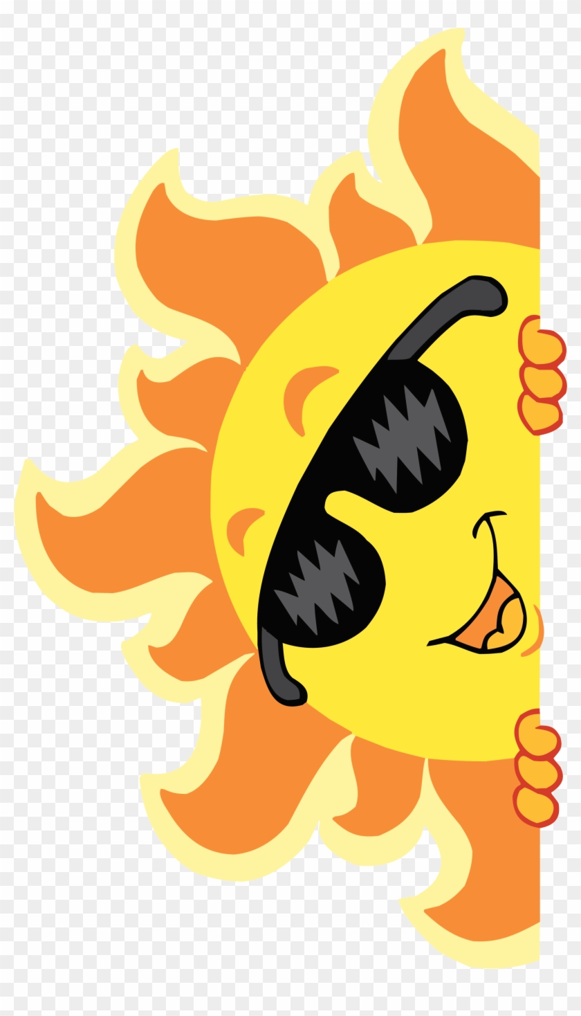 Cartoon Summer Sun Clip Art - Sun With Sunglasses - Free Transparent PNG Clipart  Images Download