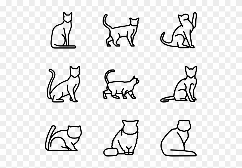 600 X 564 17 - Cat Vector Line #1619414