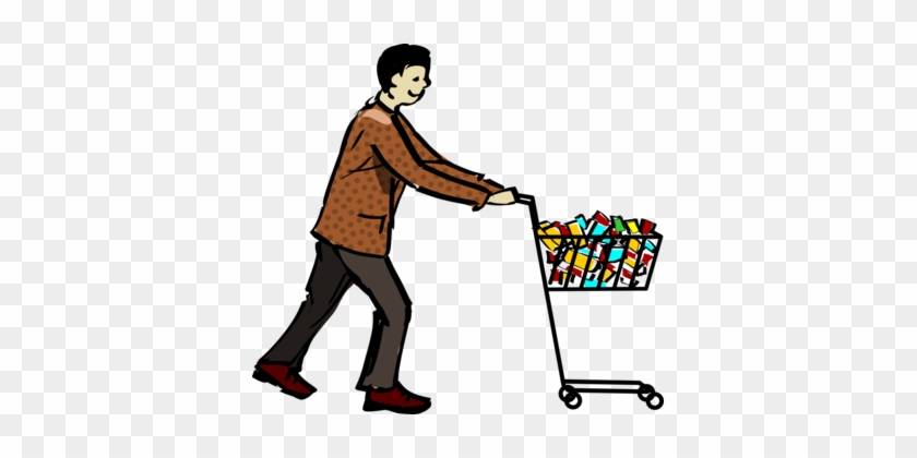 Shopping Cart Shopping Centre Shopping Bags & Trolleys - Person With Shopping Cart Png #1619698