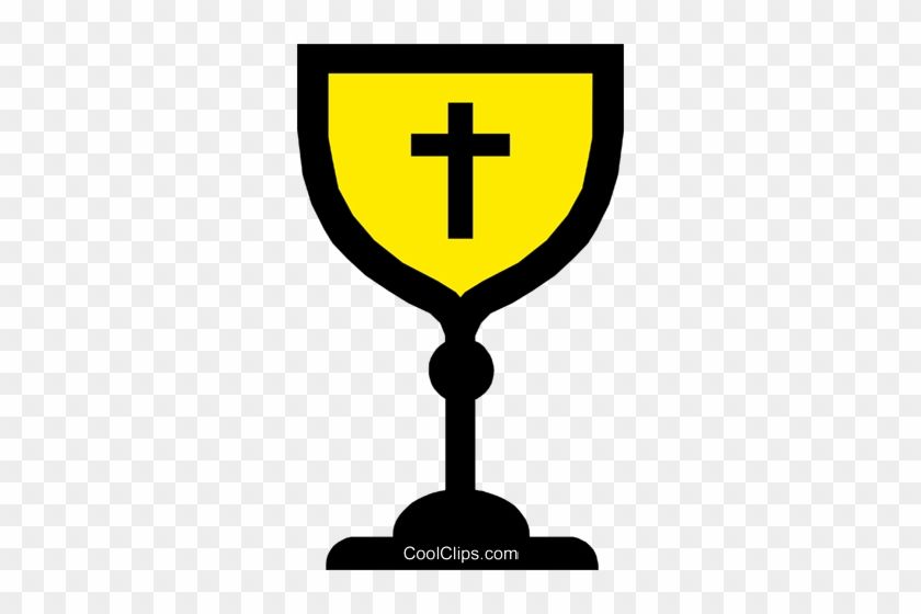Symbol Of A Chalice Royalty Free Vector Clip Art Illustration - Chalice And Cross Vector #1619828