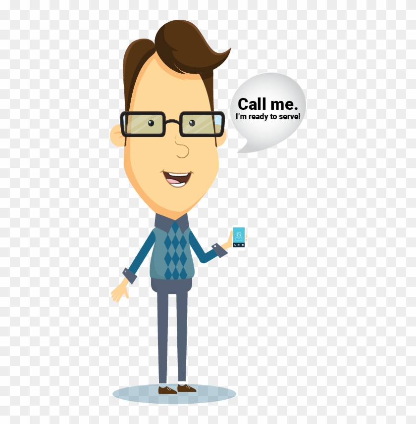 Contact Us - Flat Design Teen Character #1619965