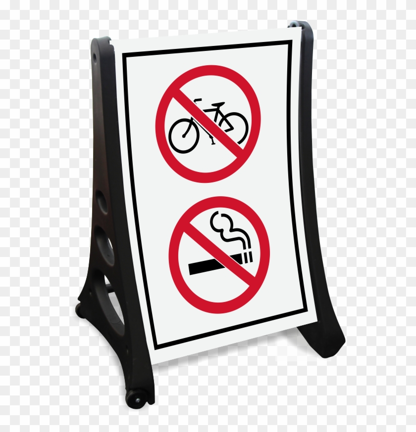 No Bicycle And Smoking Symbol Sidewalk Sign - Frame Sidewalk Sign #1619984