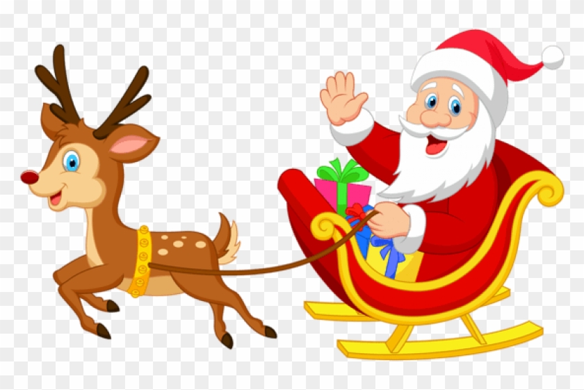 Free Png Transparent Santa With Rudolph Png - Father Christmas And Rudolph #1620058