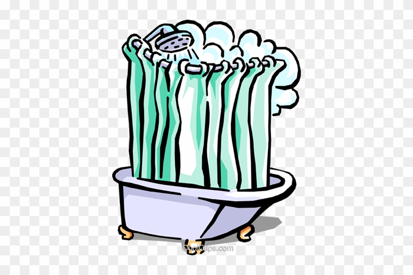 Shower Royalty Free Vector Clip Art Illustration - Person Taking A Shower Clipart #1620106