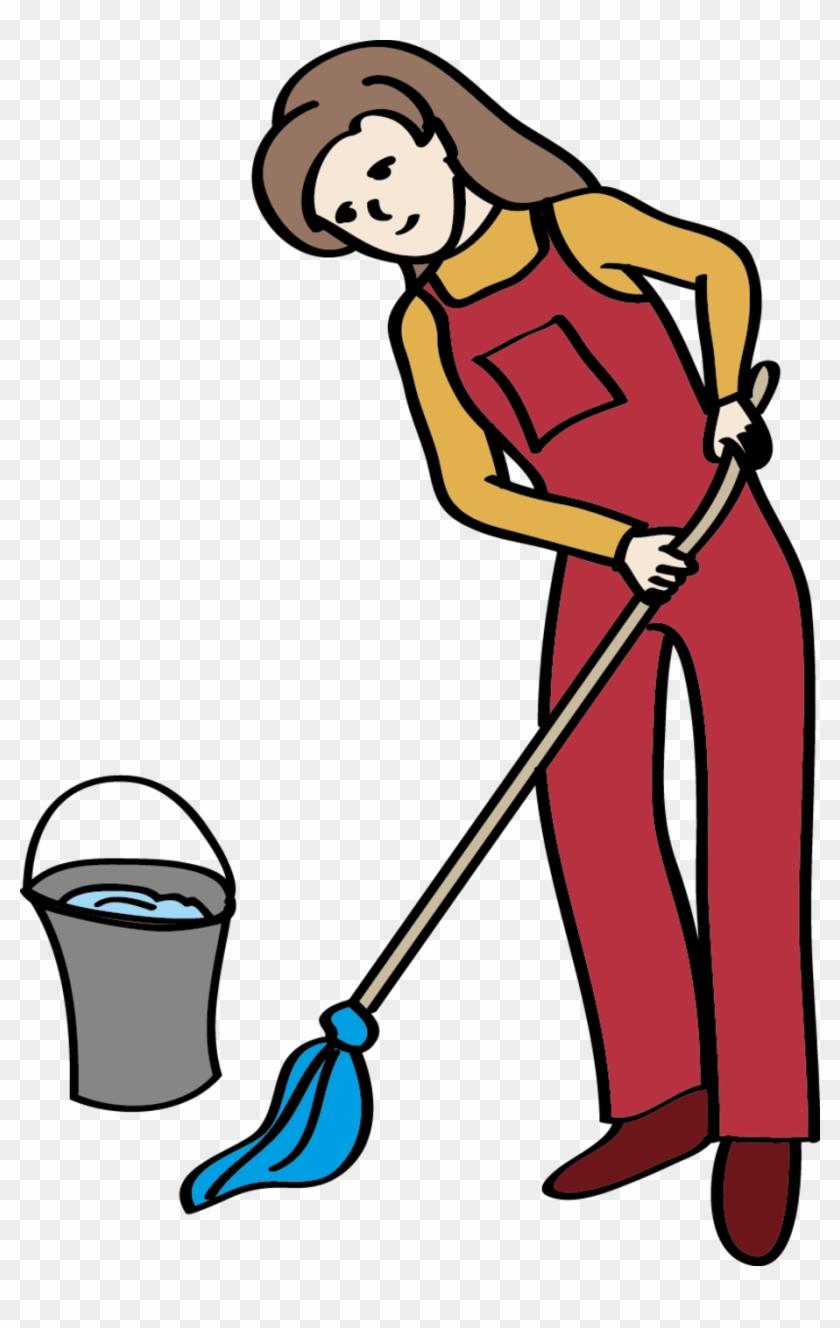 Eine Frau Putzt Mit Einem Wischmob - Eine Frau Putzt Mit Einem Wischmob #1620128