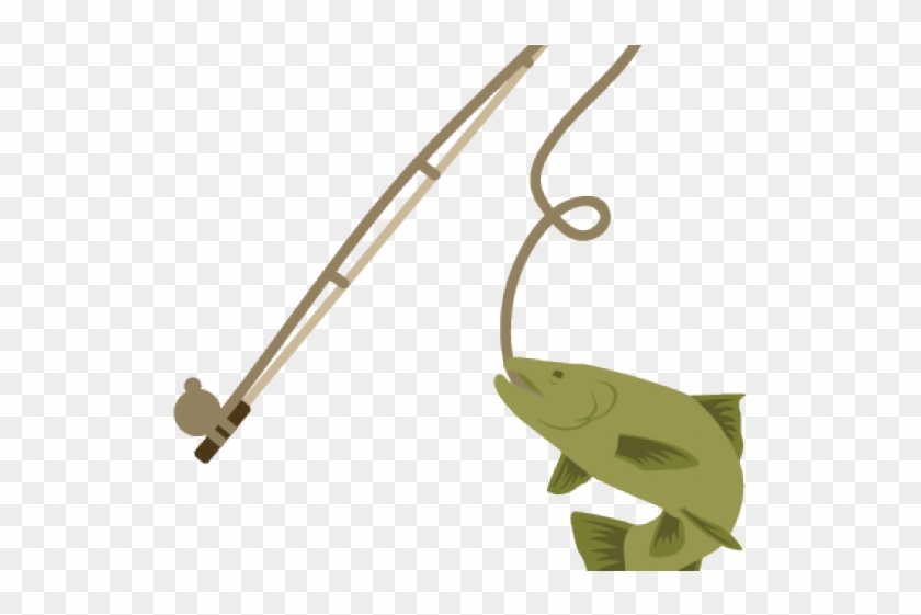 Fishing Pole Clipart Large - Fishing Pole With Fish Png #1620354