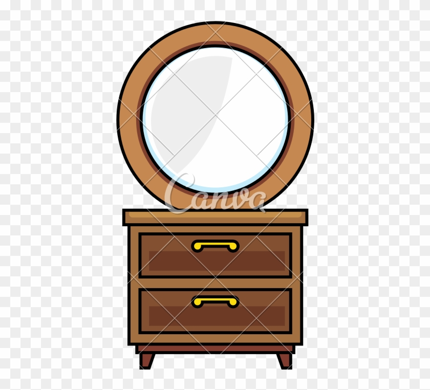 Nightstand Bedroom With Mirror - Chest Of Drawers #1620432