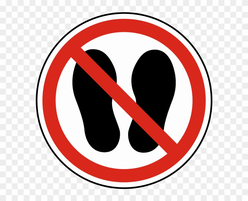 Do Not Walk Or Stand Here Label - Do Not Step Icon #1620456