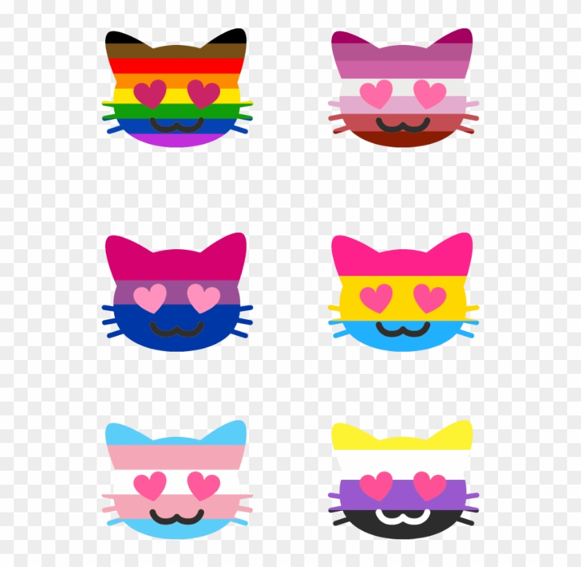 “heart Eye Kittens For Your Pride Month Needs Feel - Non Binary Icons #1620616