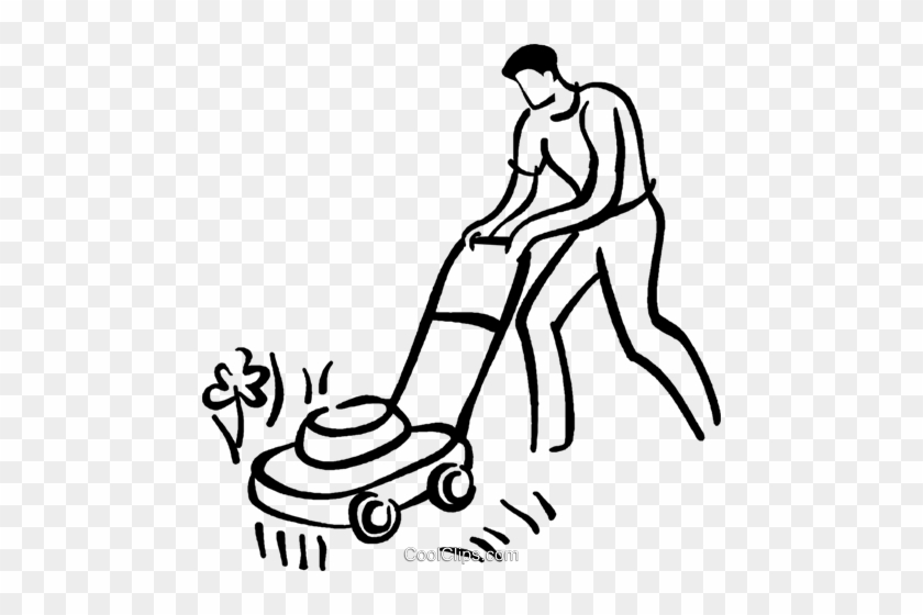 Mann Mäht Den Rasen Vektor Clipart Bild -vc035912 - Man Cutting Grass Clip Art #1620633