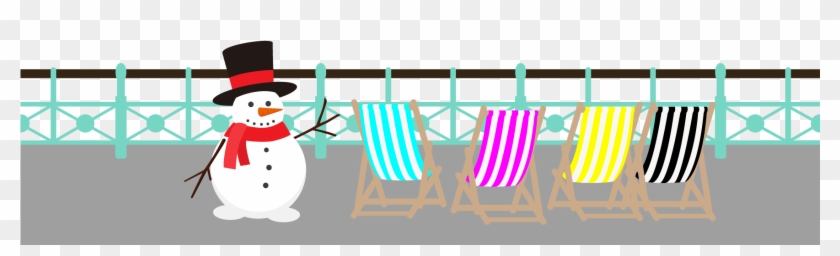 Railings And Cmyk Deckchairs Christmas Snowman - Snowman #1620917