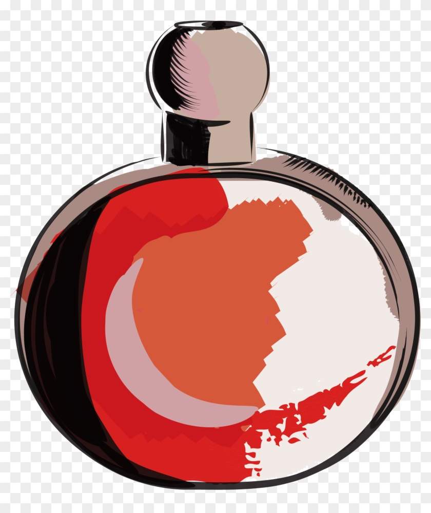 Perfume Calvin Klein Bottle Clip Art - Perfume Red Round Bottle #1620982