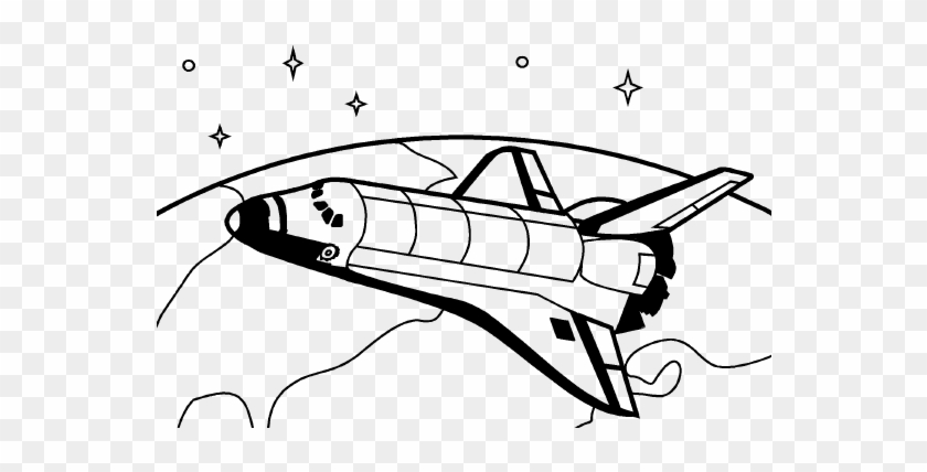 Space Shuttle Line Drawing - Space Shuttle Black And White Clipart #1620996