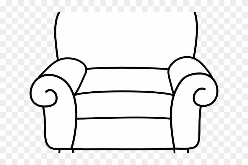 Armchair Clipart - Black And White Chair Clip Art #1621141