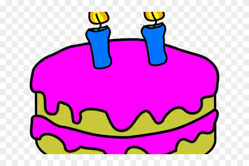 Candles Clipart Birthday Cake - Birthday Cake With 2 Candles #1621157