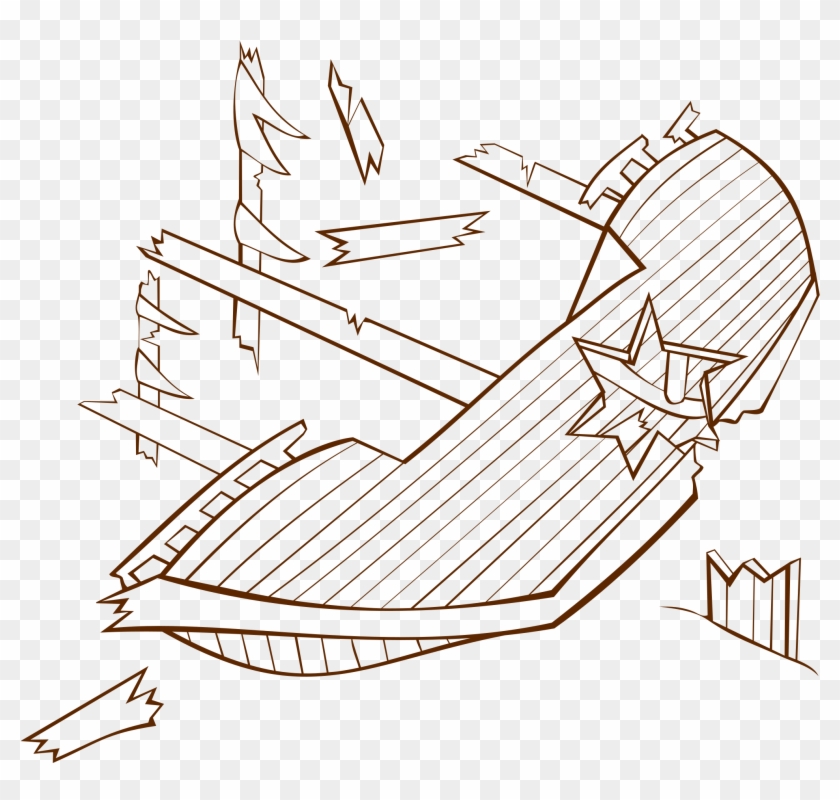 Titanic Clipart Shipwreck - Sunken Ship Drawing Easy #1621605