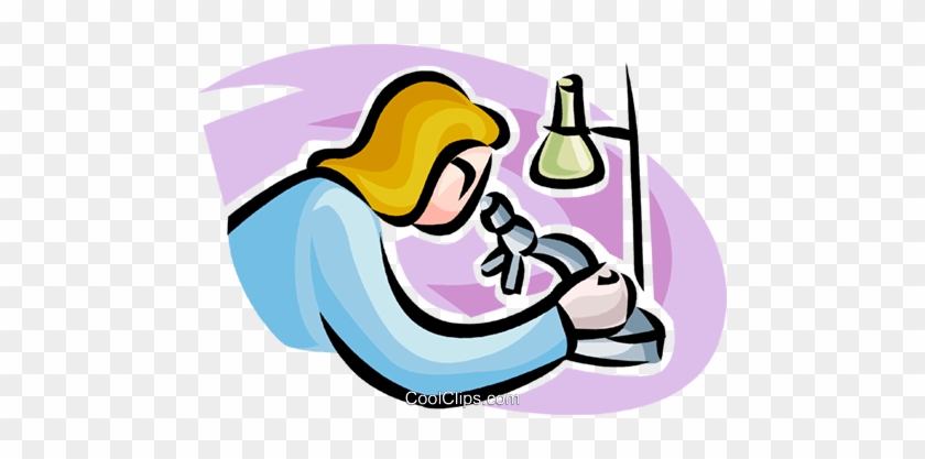Woman Looking Through A Microscope Royalty Free Vector - Woman Looking Through A Microscope Royalty Free Vector #1622160