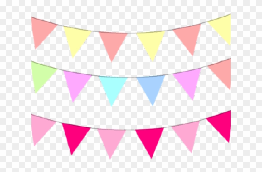Flag Clipart Triangle - Pastel Party Flags Png #1622186