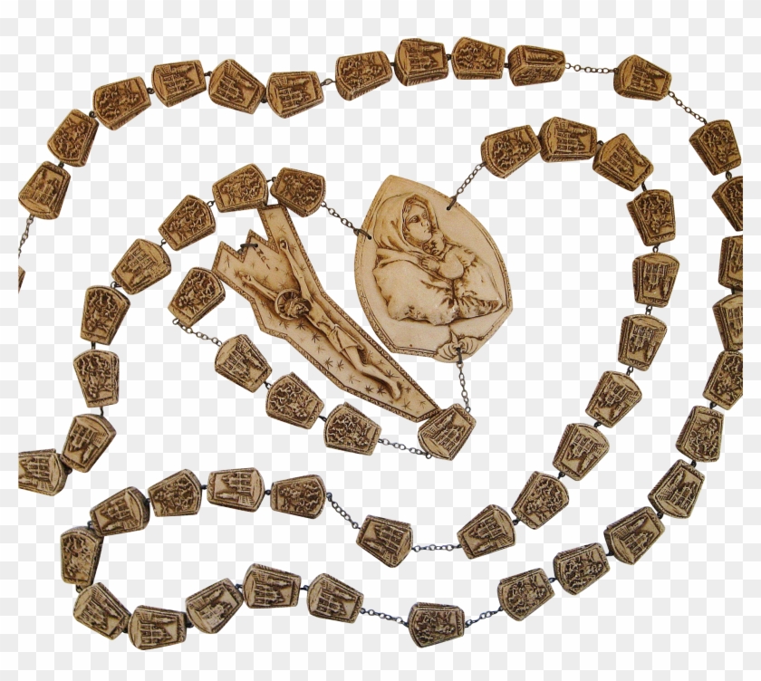 Vintage Large Italy Wall Rosary Beads 72 Inches Madonna - Vintage Large Italy Wall Rosary Beads 72 Inches Madonna #1622366