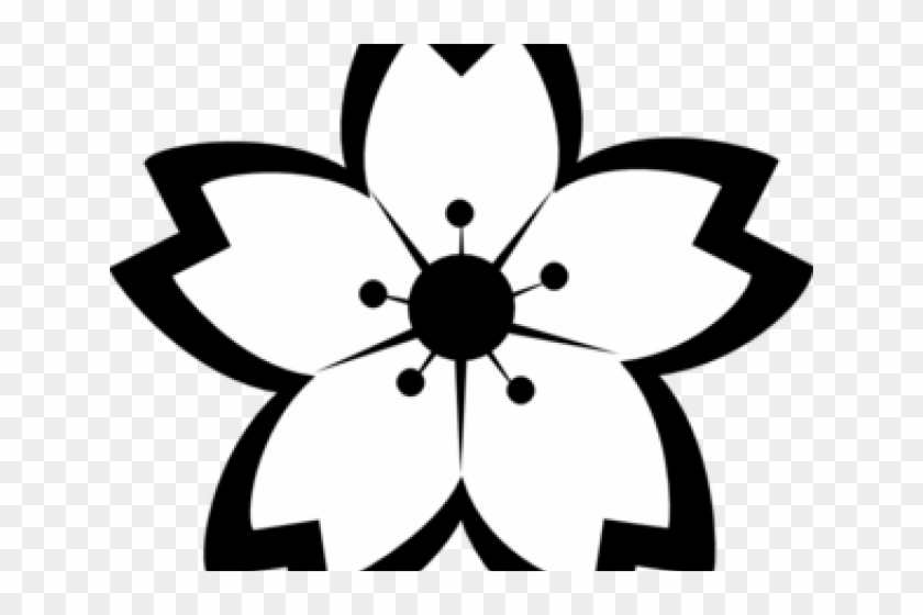 Sakura Clipart Black And White - Flor De Cerezo Para Colorear #1622369