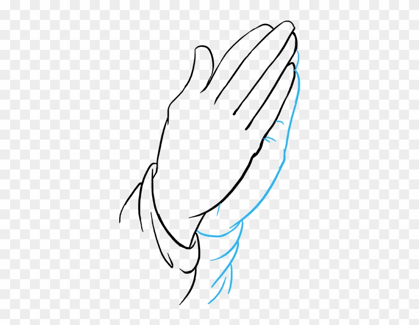 Praying Hands With Rosary Drawing - Draw A Hand Praying #1622371