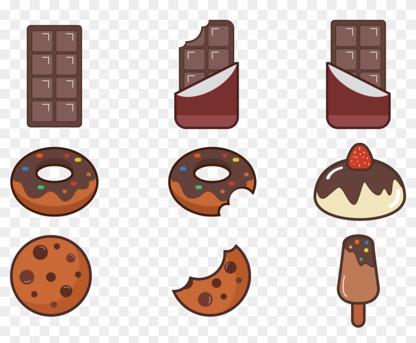 Doughnut Food Vector Cartoon Cute Chocolate Taste - Chocolate Vector #1622540