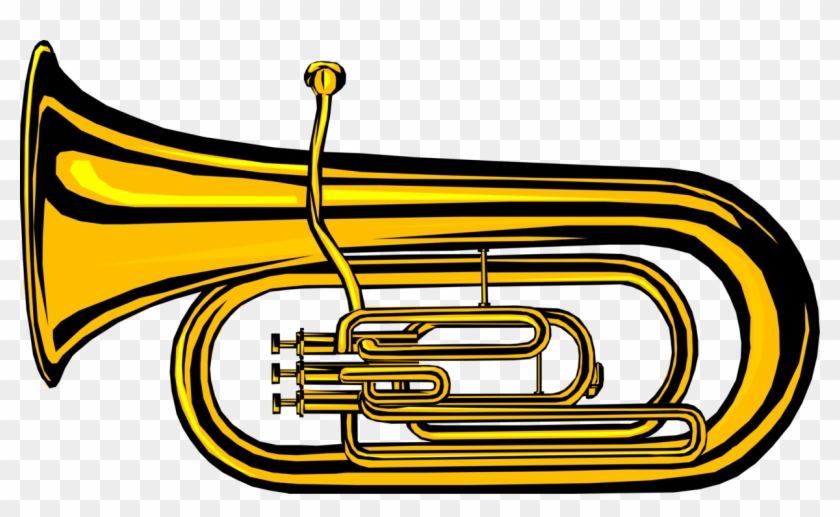 Vector Illustration Of Tuba Large Brass Low-pitched - Vector Illustration Of Tuba Large Brass Low-pitched #1622796